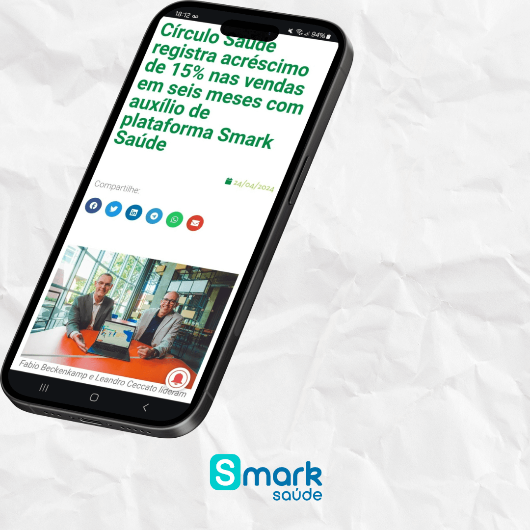 Capa de notícia do Portal da Folha- Círculo Saúde registra acréscimo de 15% nas vendas em seis meses com auxílio de plataforma Smark Saúde