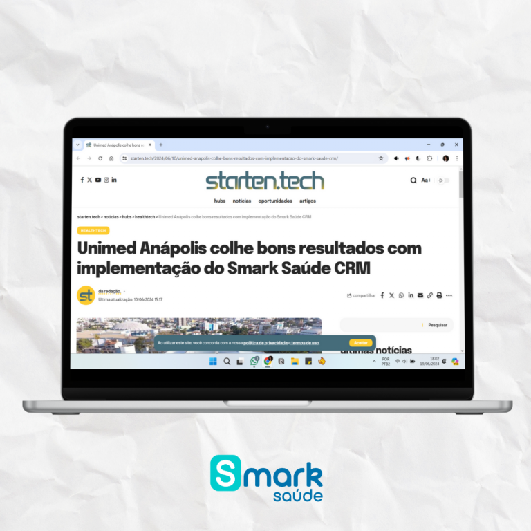 Noticia no portal starten.tech - Unimed Anápolis colhe bons resultados com implementação do Smark Saúde CRM